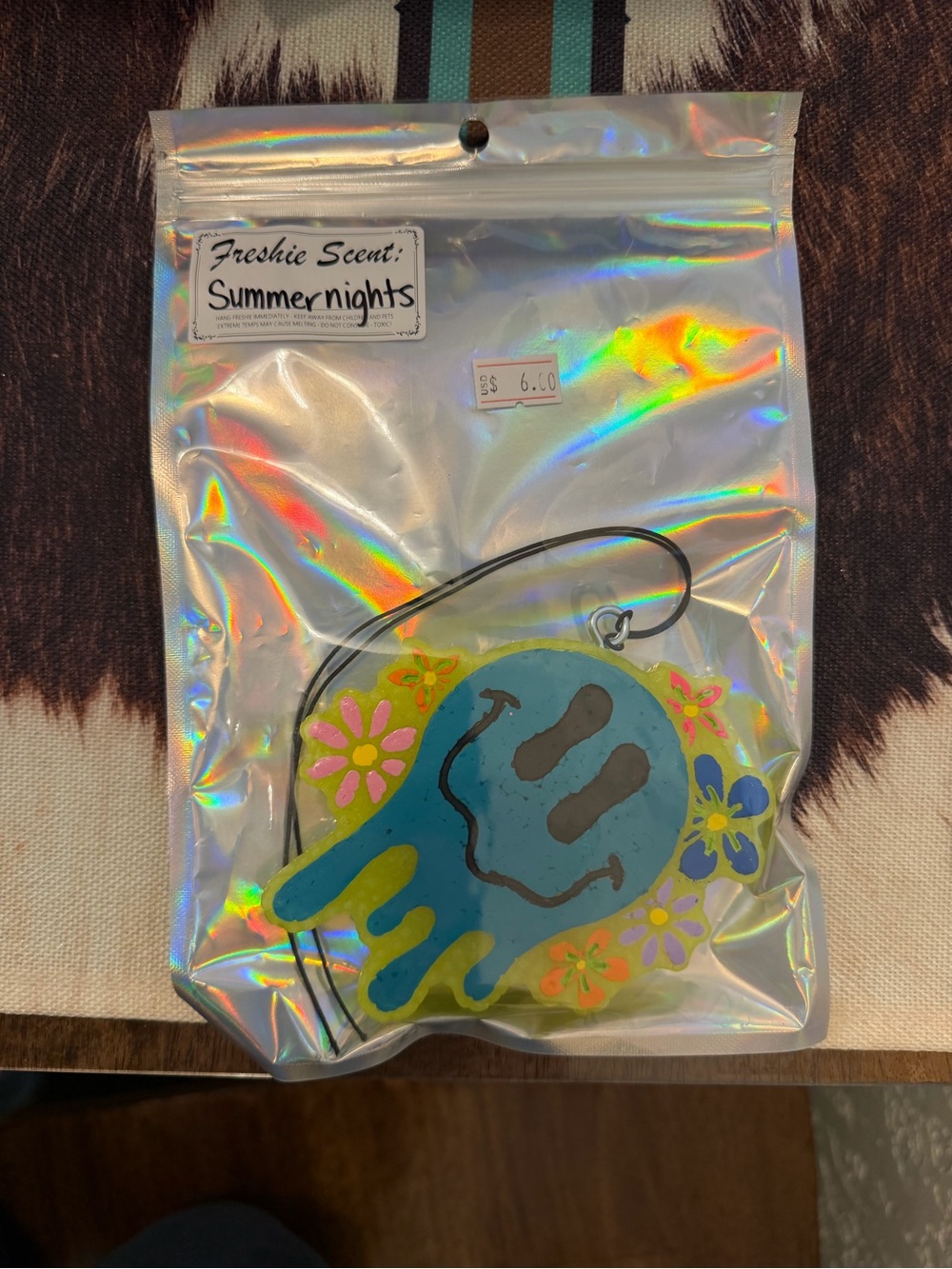 Summernights Freshie Scent Floral Blue Smiley Air Freshener